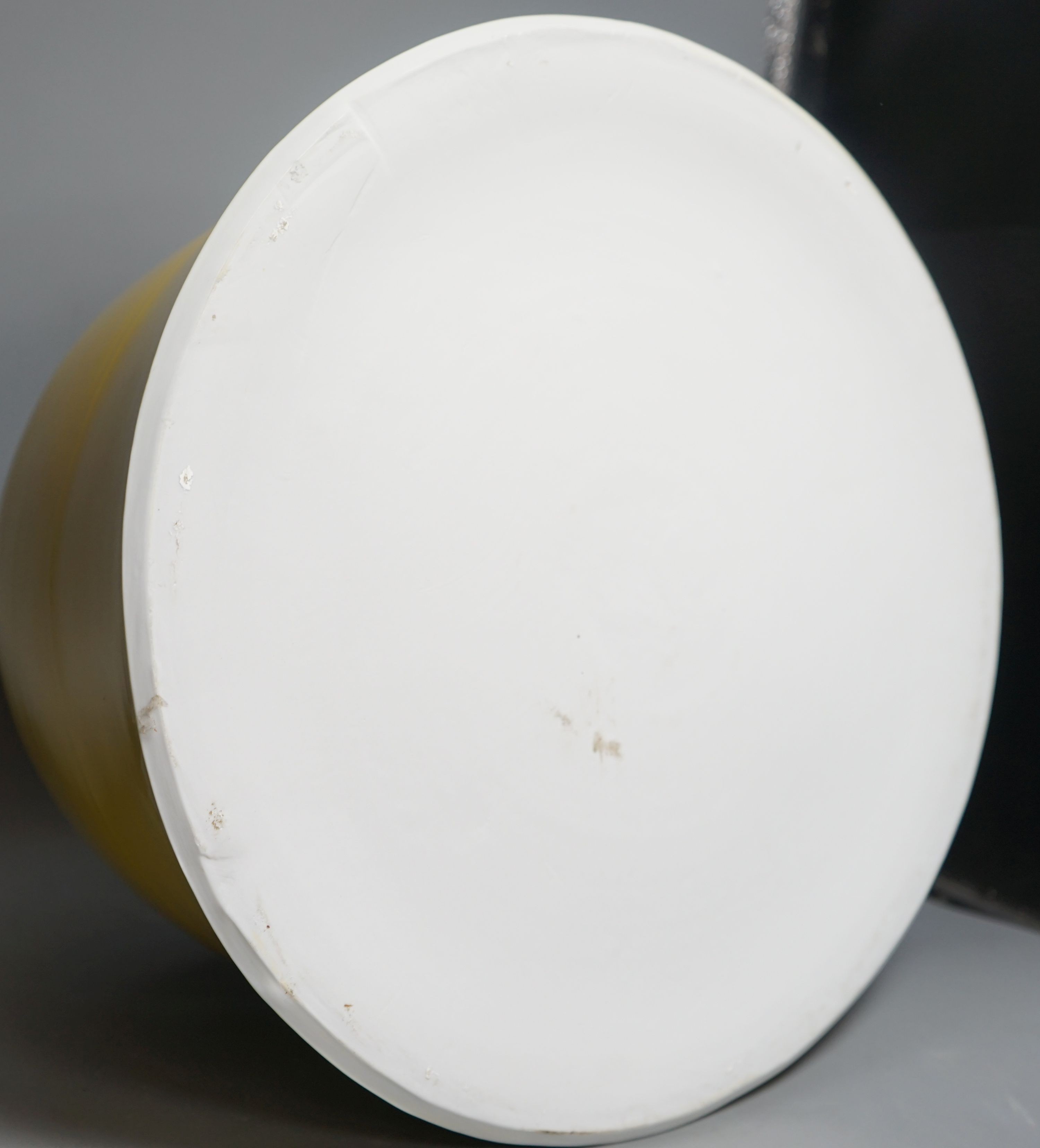 Tanya Gomez (b.1974), a large yellow glazed thrown porcelain vessel 40.5cm diameter